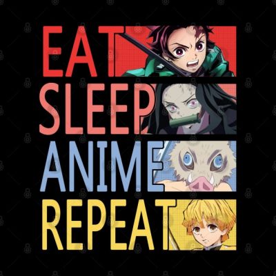 Eat Sleep Anime Repeat Throw Pillow Official Demon Slayer Merch