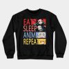 Eat Sleep Anime Repeat Crewneck Sweatshirt Official Demon Slayer Merch