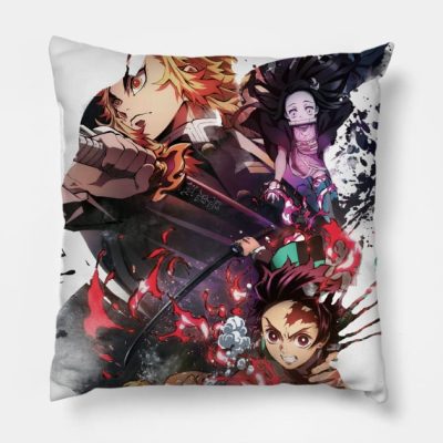 Demon Slayer Kimetsu No Yaiba Fan Art Design Throw Pillow Official Demon Slayer Merch