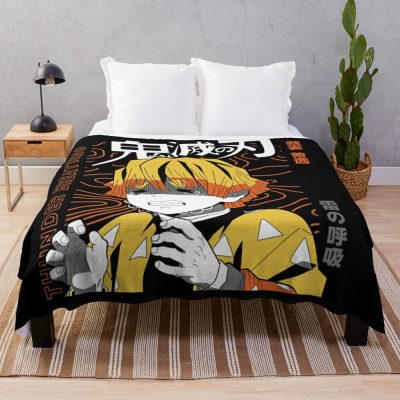 Demon Slayer - Zenitsu Agatsuma Throw Blanket Official Demon Slayer Merch