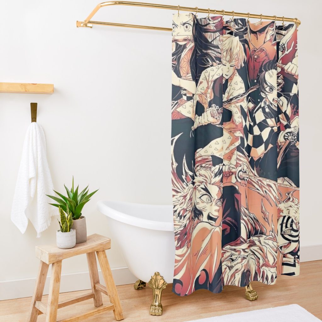 Ds Geatherin Shower Curtain Official Demon Slayer Merch