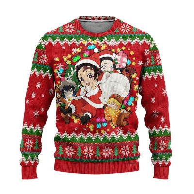 Demon Slayer Anime Ugly Christmas Sweater Kawaii Xmas Sweatshirt Harajuku Hoodie Funny 3d Fashion Pullovers Hip 19 - Demon Slayer Store