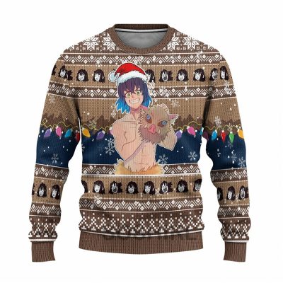 Demon Slayer Anime Ugly Christmas Sweater Kawaii Xmas Sweatshirt Harajuku Hoodie Funny 3d Fashion Pullovers Hip 21 - Demon Slayer Store