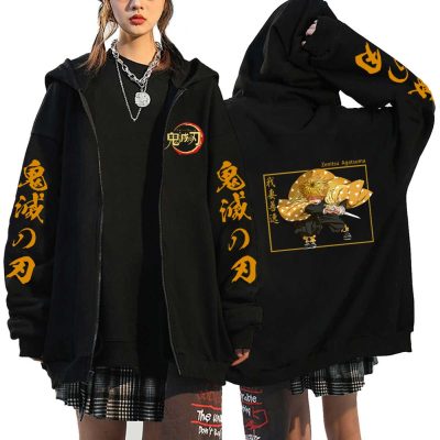 Demon Slayer Zipper Sweatshirts Zip Up Hoodie Anime Hoodies Unisex Hip Hop Streetwear Nezuko Kamado Graphic 16 - Demon Slayer Store