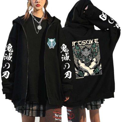 Demon Slayer Zipper Sweatshirts Zip Up Hoodie Anime Hoodies Unisex Hip Hop Streetwear Nezuko Kamado Graphic 18 - Demon Slayer Store