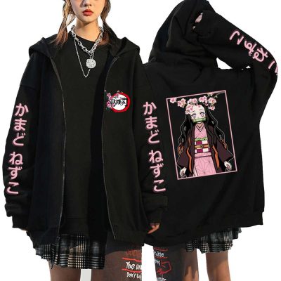 Demon Slayer Zipper Sweatshirts Zip Up Hoodie Anime Hoodies Unisex Hip Hop Streetwear Nezuko Kamado Graphic 20 - Demon Slayer Store