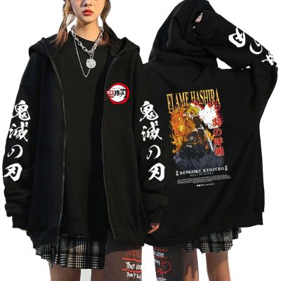 Demon Slayer Zipper Sweatshirts Zip Up Hoodie Anime Hoodies Unisex Hip Hop Streetwear Nezuko Kamado Graphic 21 - Demon Slayer Store