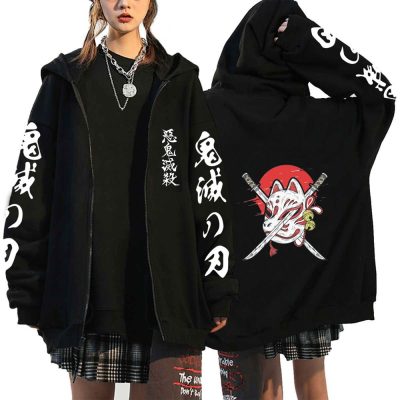 Demon Slayer Zipper Sweatshirts Zip Up Hoodie Anime Hoodies Unisex Hip Hop Streetwear Nezuko Kamado Graphic 22 - Demon Slayer Store