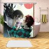 Anime Demon Slayer 3D Printed Shower Curtains Bath Products Bathroom Decor with Hooks Waterproof 05 17 - Demon Slayer Store