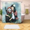 Anime Demon Slayer 3D Printed Shower Curtains Bath Products Bathroom Decor with Hooks Waterproof 05 6 - Demon Slayer Store