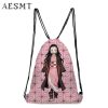 Anime Demon Slayer Kimetsu No Yaiba Tomioka Giyuu Drawstring Bag Teenage Girl Boys Fashion Storage Backpack 1 - Demon Slayer Store