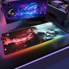 Anime Demon Slayer Mouse Pad Gaming RGB Mousepad Large Speed Gamer Mause Mat LED Backlight Gaming 15 - Demon Slayer Store