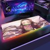 Anime Demon Slayer Mouse Pad Gaming RGB Mousepad Large Speed Gamer Mause Mat LED Backlight Gaming 17 - Demon Slayer Store