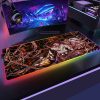 Anime Demon Slayer Mouse Pad Gaming RGB Mousepad Large Speed Gamer Mause Mat LED Backlight Gaming 9 - Demon Slayer Store