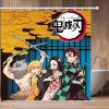 Anime Demon Slayer Waterproof Shower Curtains Cartoon Gif Bathroom Decoration with Hook 3D Print Bath Drapes 10 - Demon Slayer Store