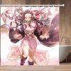 Anime Demon Slayer Waterproof Shower Curtains Cartoon Gif Bathroom Decoration with Hook 3D Print Bath Drapes 4 - Demon Slayer Store