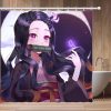 Anime Demon Slayer Waterproof Shower Curtains Cartoon Gif Bathroom Decoration with Hook 3D Print Bath Drapes 9 - Demon Slayer Store