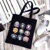 Women Nezuko Rengoku Canvas Tote Bags Demon Slayer Kimetsu No Yaiba Kamado Tanjirou Handbags Shoulder Bags 2 - Demon Slayer Store