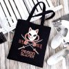 Women Nezuko Rengoku Canvas Tote Bags Demon Slayer Kimetsu No Yaiba Kamado Tanjirou Handbags Shoulder Bags 23 - Demon Slayer Store