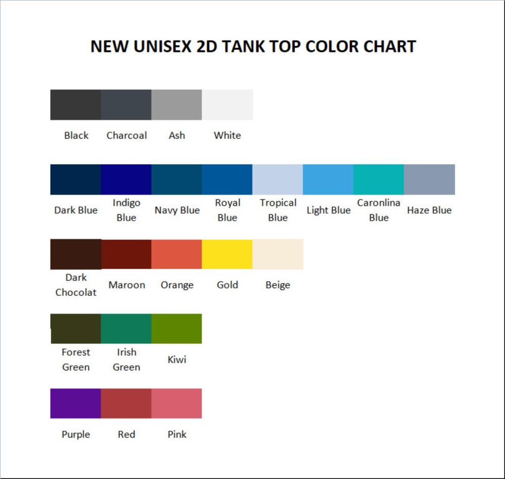 tank top color chart - Demon Slayer Store